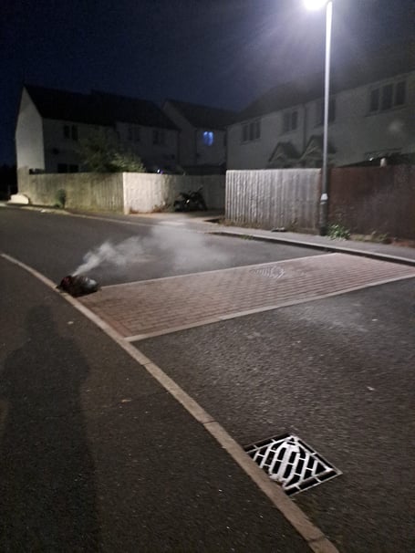 The bag in the road in Saltash