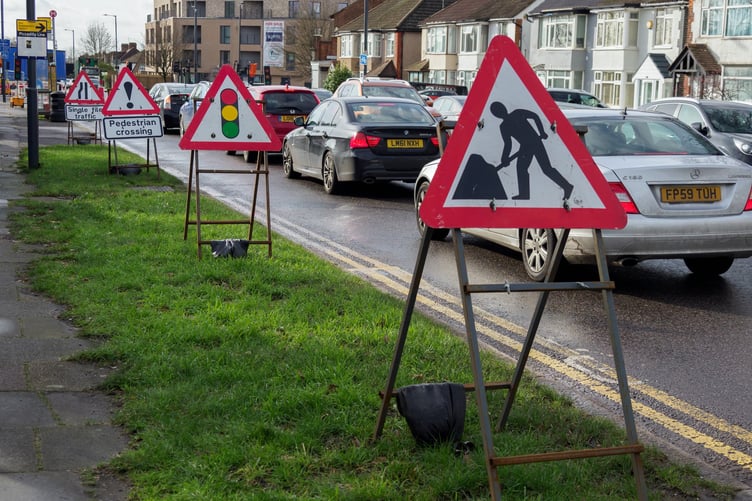 road works stock image