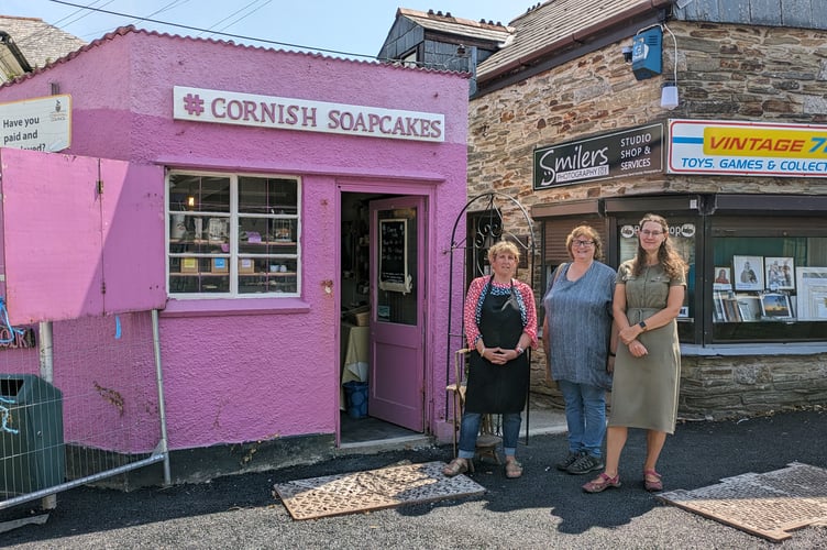 Debbie Mynott, Nina Hills and Hannah Crabb, who say all the traders at the former Cattle Market have suffered loss of trade