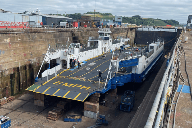 Torpoint ferry the PLYM is soon to be back in action following a refit