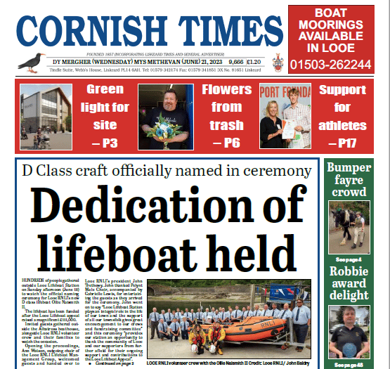 What's in this week's Cornish Times