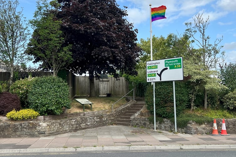Pride flag in Saltash 