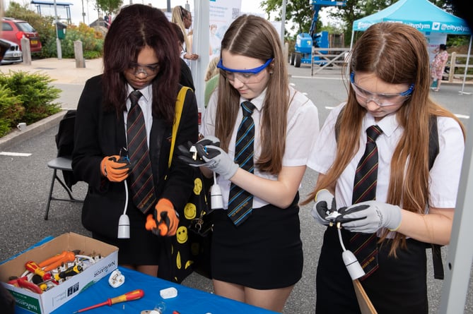 Young women at the 'Women in STEM' day 