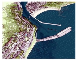 The proposed and preferred option by the Looe Flood Defence team. 