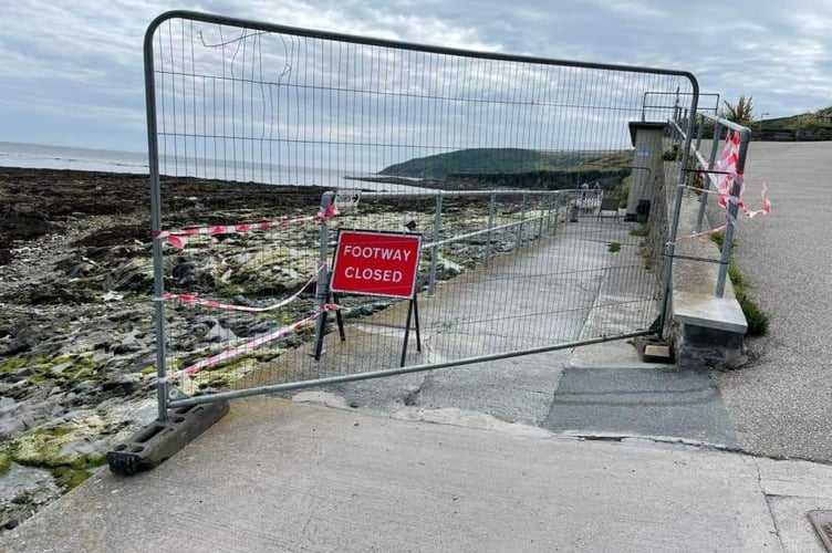Temporary Work on Hannafore Seawall Promenade