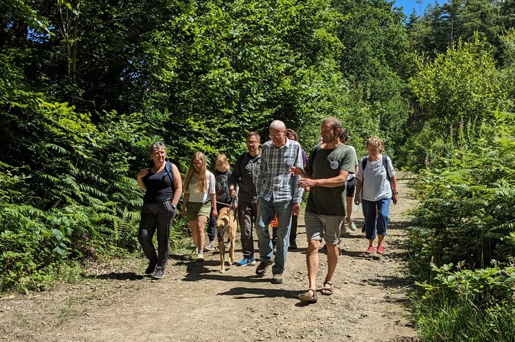 PEOPLE finding out about the wildlife of High Wood with ecologist Steve Wiltshire  