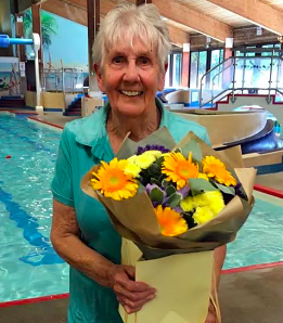 Mary has been thanked by her community for her swimming services