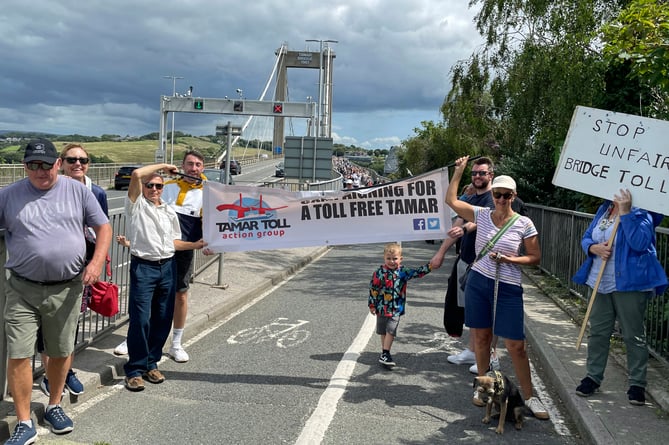 The protest on the Tamar Bridge