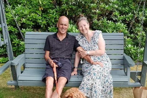 MARK with his wife Jayne and their dog