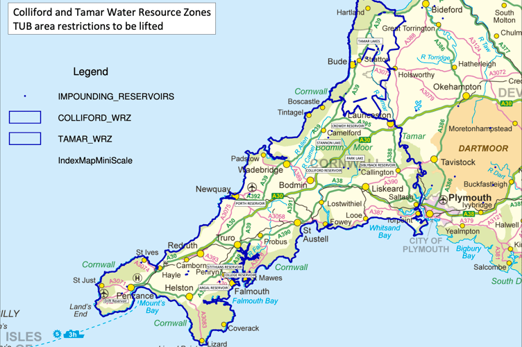 Map of where the restrictions will be lifted