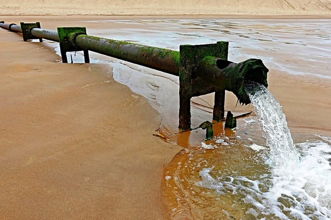 An outfall pipe on the beach 