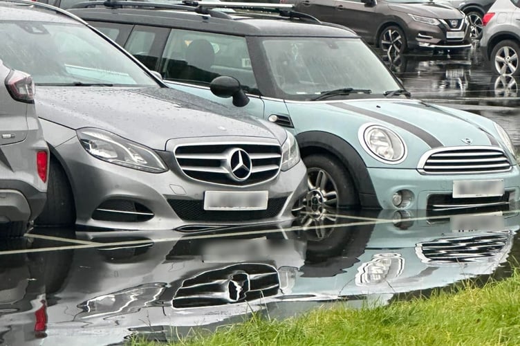 Cars in the Millpool car park in Looe
