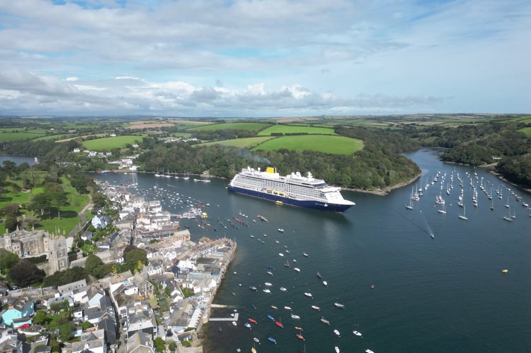 Cruise ship in Fowey