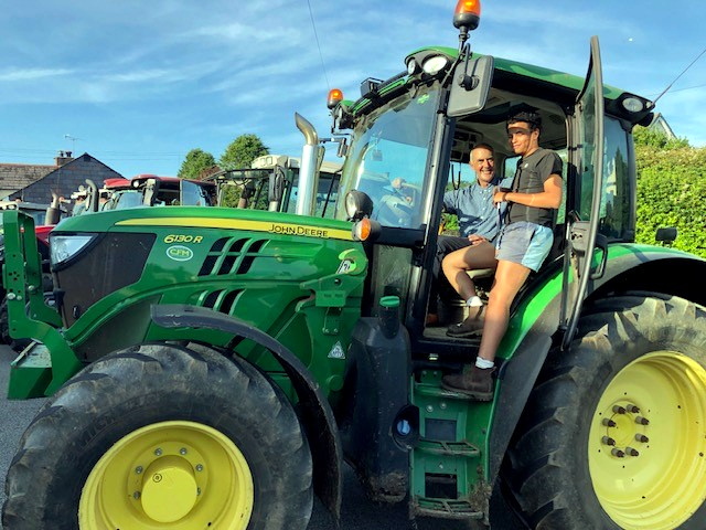 Attended church in a tractor