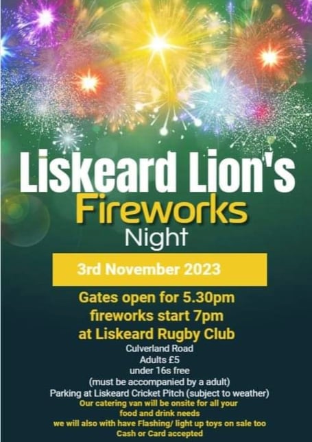Liskeard Lions firework night