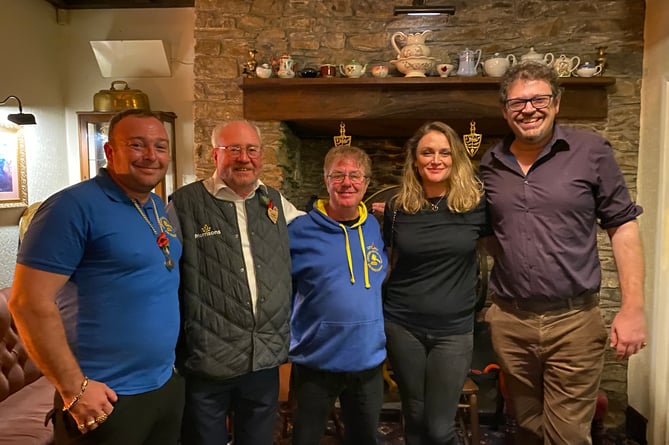 Paul Pentland (Liskeard auction rooms), Micheal Brock-Cook (Morrisons Community Champion), Richard Rivers (helped hand out items), Lady Bianca and husband, Mark from the Elliot estate