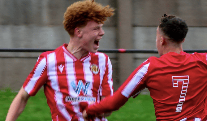 Saltash's Ethan Wright celebrates his goal against Bridgwater United on Saturday. Picture: Daz Hands Photography