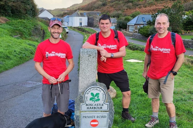 The crew who completed the Smugglers Way walk in Boscastle