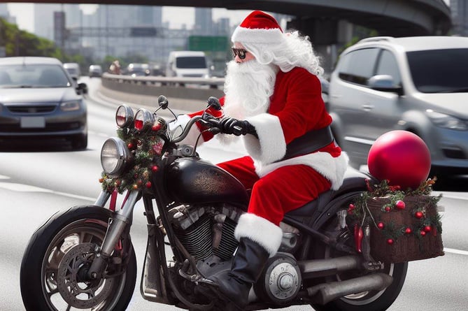 Santa on a bike