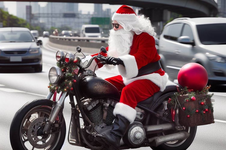 Santa on a bike