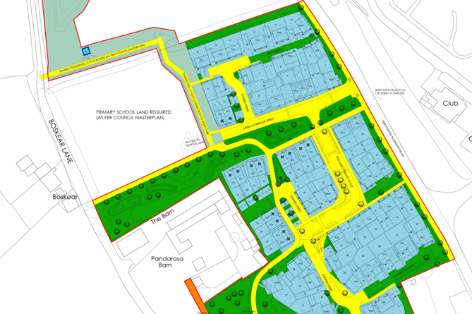 The location of the proposed development opposite Bodmin Hospital