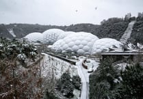 Snow turns Eden Project into a winter wonderland 