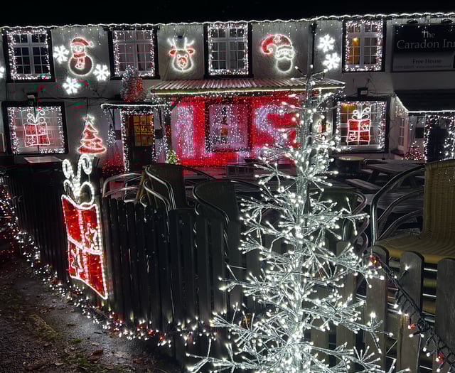 Watch the sparkling Christmas lights display at the Caradon Inn