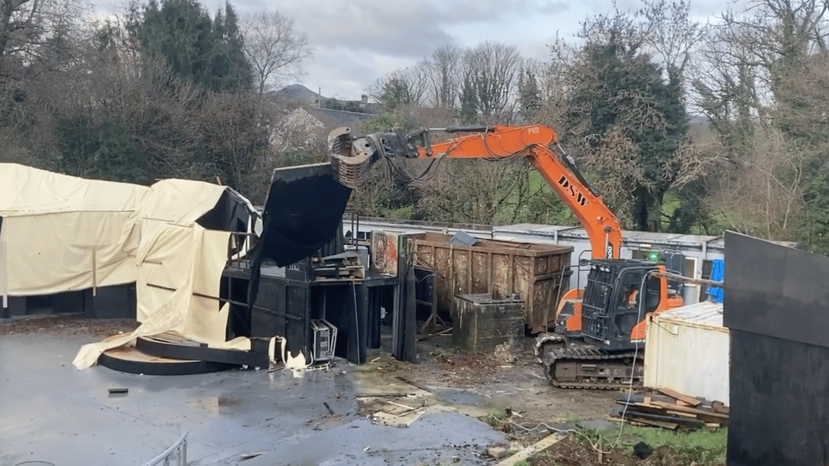 Video shows moment demolition begins at Liskeard's Sterts Theatre