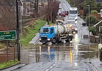 Watch as flooding in Callington forces road to shut