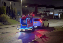 Santa spotted soaring through the streets of Saltash 