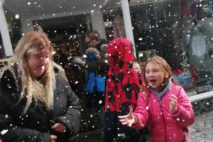 Visitors were able to enjoy a snow machine