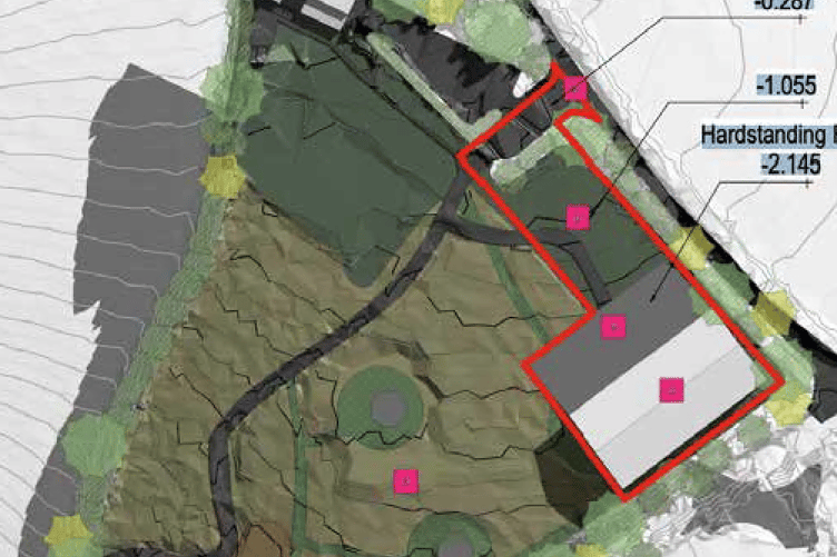 THE outline of the rejected plans for a new barn near Liskeard
