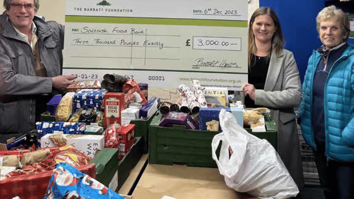 Homebuilder donates &pound;3,000 to Saltash Foodbank