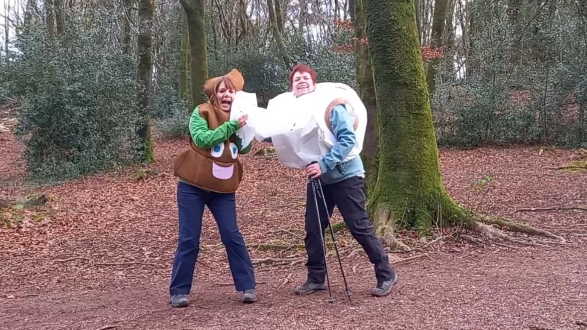 South West coast path charity walkers stepping out for bowel cancer victims