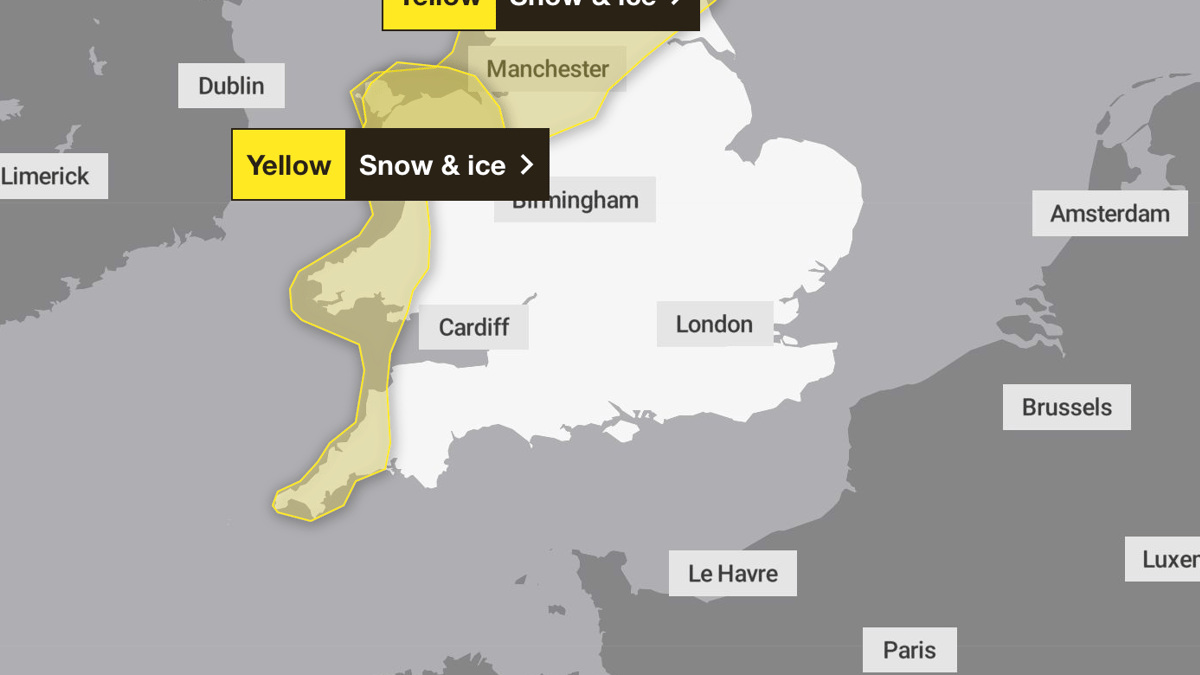 Yellow weather warning of snow and ice issued for Cornwall | cornish ...