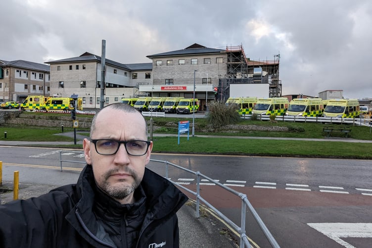 COUNCILLOR Colin Martin at Treliske Hospital in Truro