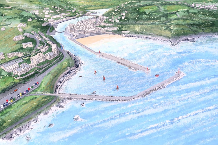 The tidal barrier with breakwaters option