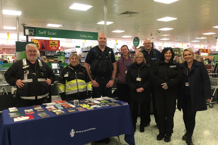 Members of Safer Cornwall at the pop up event in Morrisons Liskeard