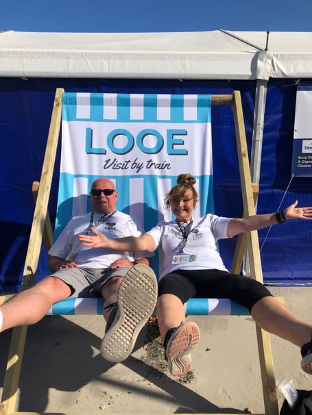 Edwina sat alongside Noel Sheehan at Looe Live