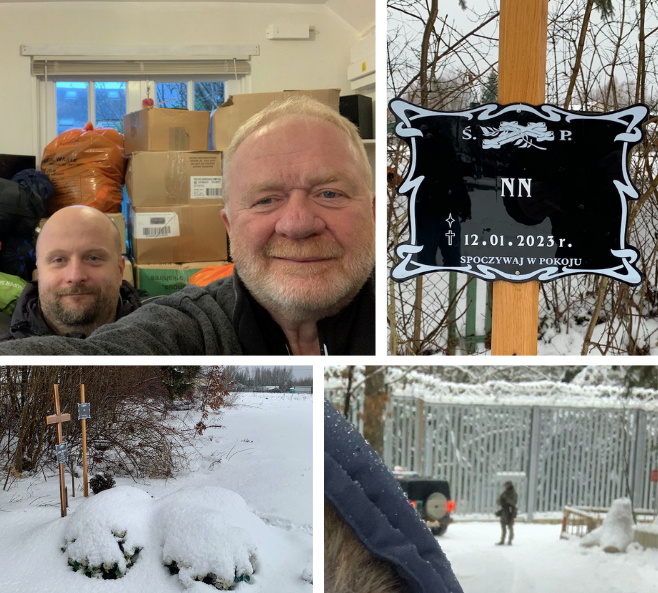 Locals deliver aid to trapped refugees in Belarus