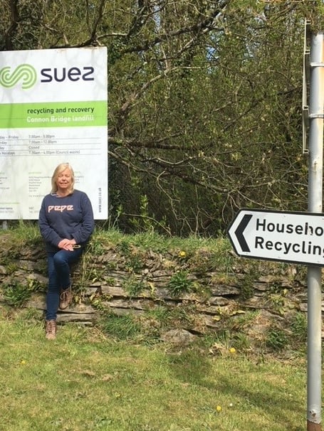 Cllr Jane Pascoe outside Connon Bridge HWCR 