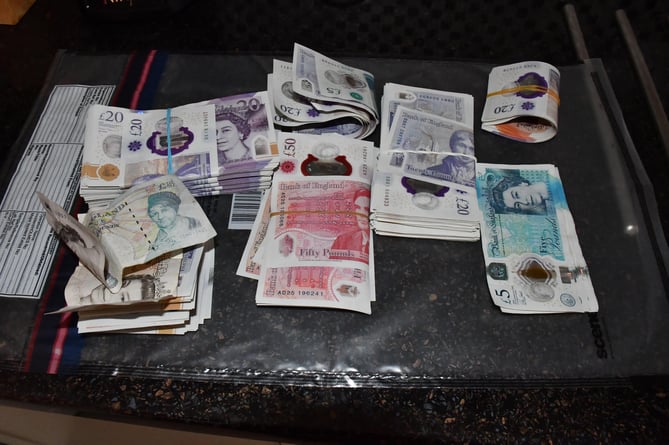 A large quantity of cash was found 