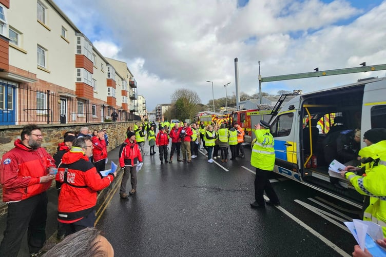 Members of the East Cornwall Search and Rescue team helped to provide assistance during the bomb disposal