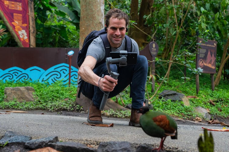 Robbie Kirkman, the Eden Project’s education team lead, delivers lessons live from the Rainforest Biome