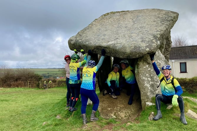 The bike ride took the club past Trevethy Quoit near Crows Nest