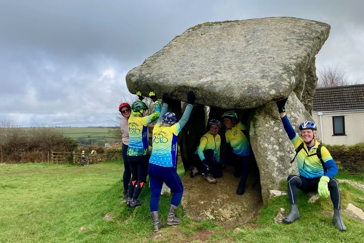 The bike ride took the club past Trevethy Quoit near Crows Nest