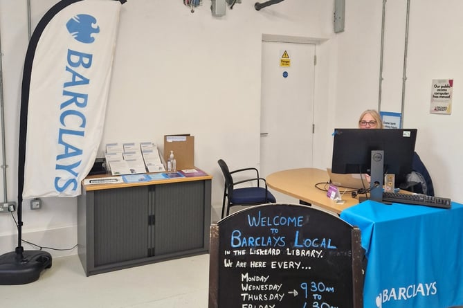 The new Barclays Local service inside the library in Liskeard
