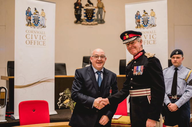 Gary at Cornwall Civic Office where Gary received the British Empire Medal