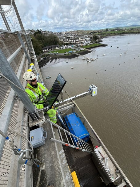 One of the sensors being fitted