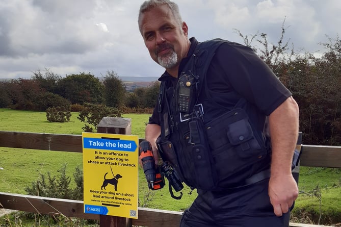 PC Lee Skinner from Devon & Cornwall Police livestock protection awareness campaign